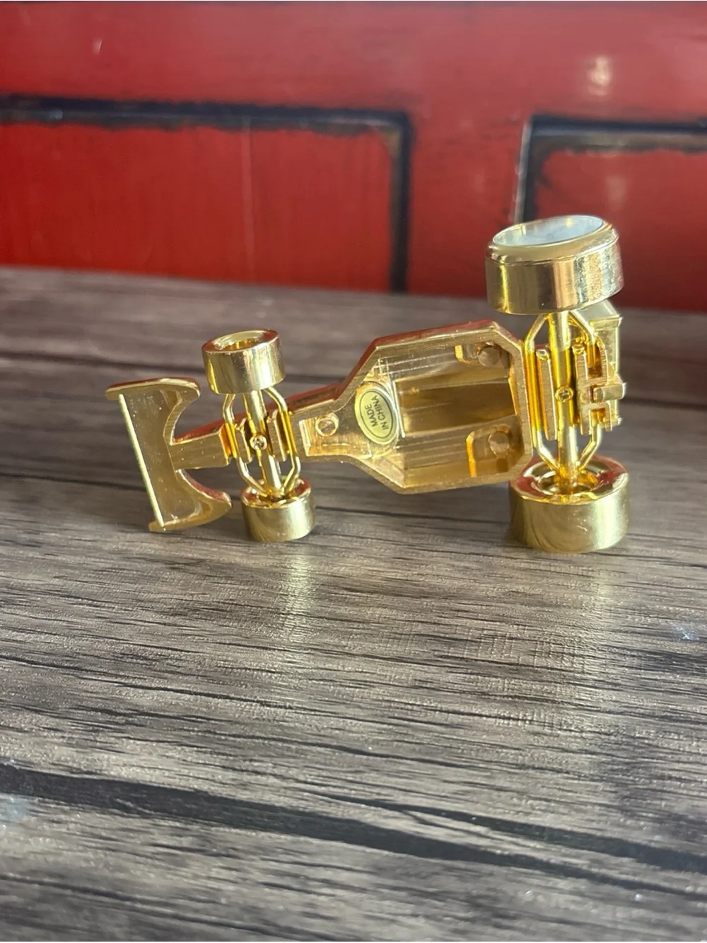 Xanadu Formula 1 Gold Racing Car Time  - Polished Metallic Accent